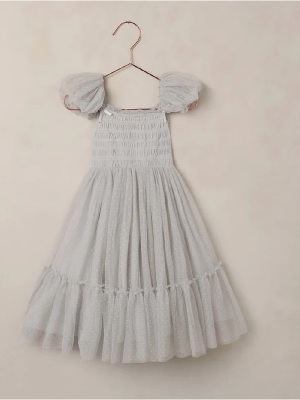 Noralee NWT size 10 Clara dress Tulle Puff-Sleeve Kids Dress in Light Gray